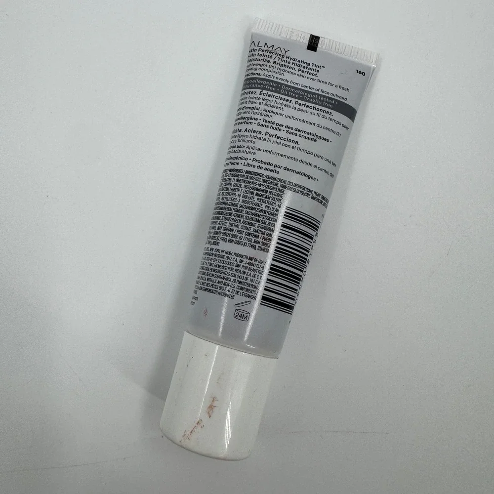 Almay Skin Perfecting Hydrating Tint 160 Mahogany Hyaluronic Acid Squalane .94oz